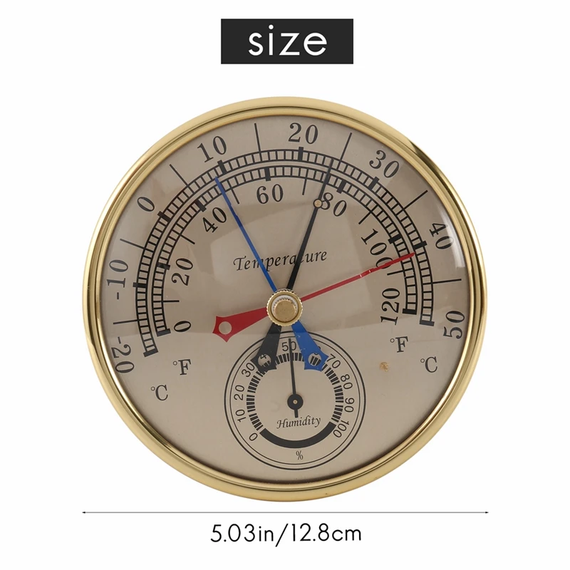 5Inch Min Max Thermometer Hygrometer Wall Mount Wall Hang Analog Indoor Outdoor Anti Rain Temperature Humidity Meter
