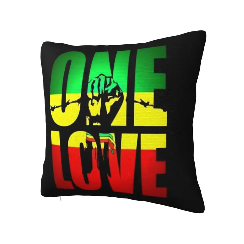 One Love Reggae Jamaica Flag Cushion Cover 60x60 cm Polyester Soft Throw Pillow Case For Sofa Car Decoration Bedding Pillowcase