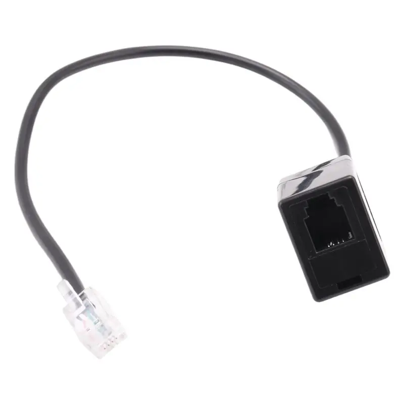 QWE-RJ9 4P4C Male To Double Female Port Connector Headset Adapter Extension Cable Phone Adapter Cable Phone Extension Cord