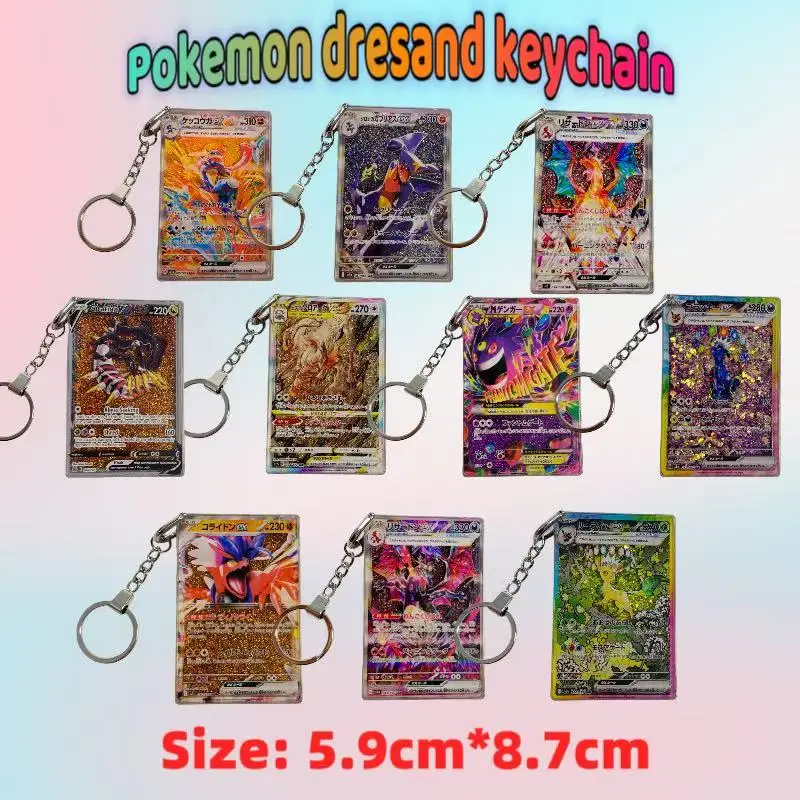 

New Flowing Sand Original Classic Cartoon Anime Pocket GX EX VSTAR Series Mewtwo Ciratina Charm Decorative Collection Cards