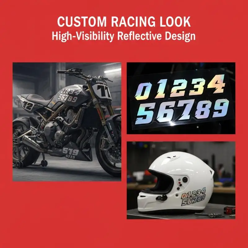 Creative Number Scooter Stickers Waterproof DIY For Motorbike Fuel Tank Front Fairing Side Panels Vinyl Decals Decor