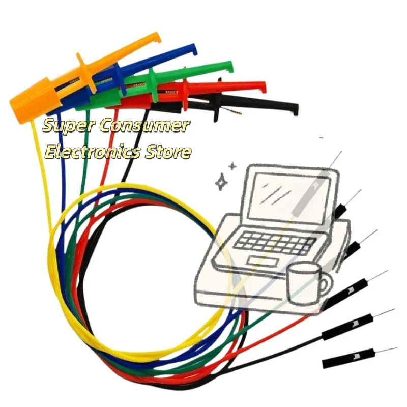 30CM Test Hook Jumper Wires High Purity Copper Test Leads for Medical Electronic Testing Circuit Debugging DIY Research Work