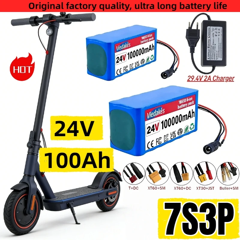 

24v battery lithium 7S3P 18650 10Ah Li-ion Battery Packfor wheelchairs power Li-ion Replacement Battery +29.4v 2A Charger