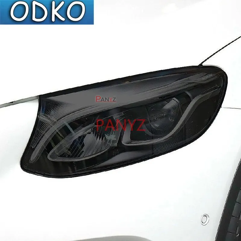 Car Headlight Protection Tint Film Smoke Black Transparent TPU Sticker For Mercedes Benz GLC Class X253 C253 AMG 2015-2021
