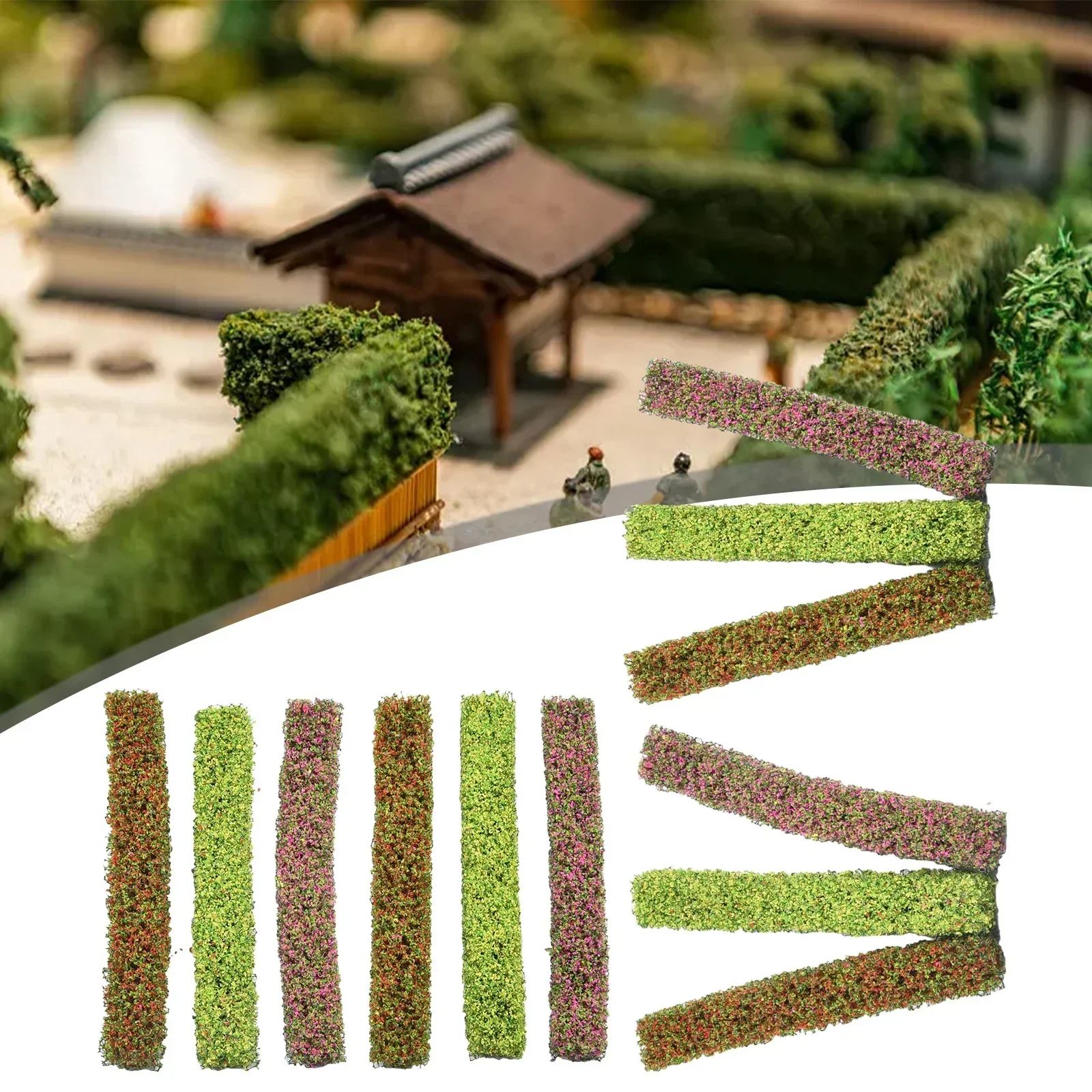 Grass Tufts Shrub Strips DIY Miniature Sand Table Model Simulation Static 12pcs Architectural Building Diorama