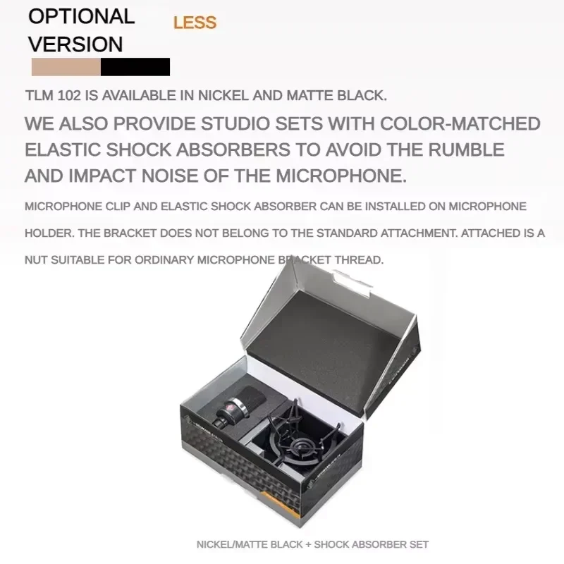 Профессиональный конденсаторный микрофон Original Brand TLM102 с большой диафрагмой для живого вокала и студийной записи