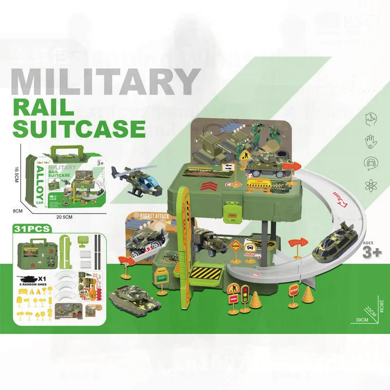 子供用プレイハウスギフトスポーツカーファイアミリタリーポータブルおもちゃ箱駐車場スーツインタラクティブシミュレーション修理ツール用