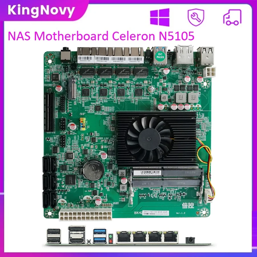 Intel Celeron N5105 N5100 NAS Mainboard JASPER LAKE 6*SATA3.0 4*2.5G Nics 1*PCIe 17x17CM Soft Routing itx Motherboard 2*DDR4