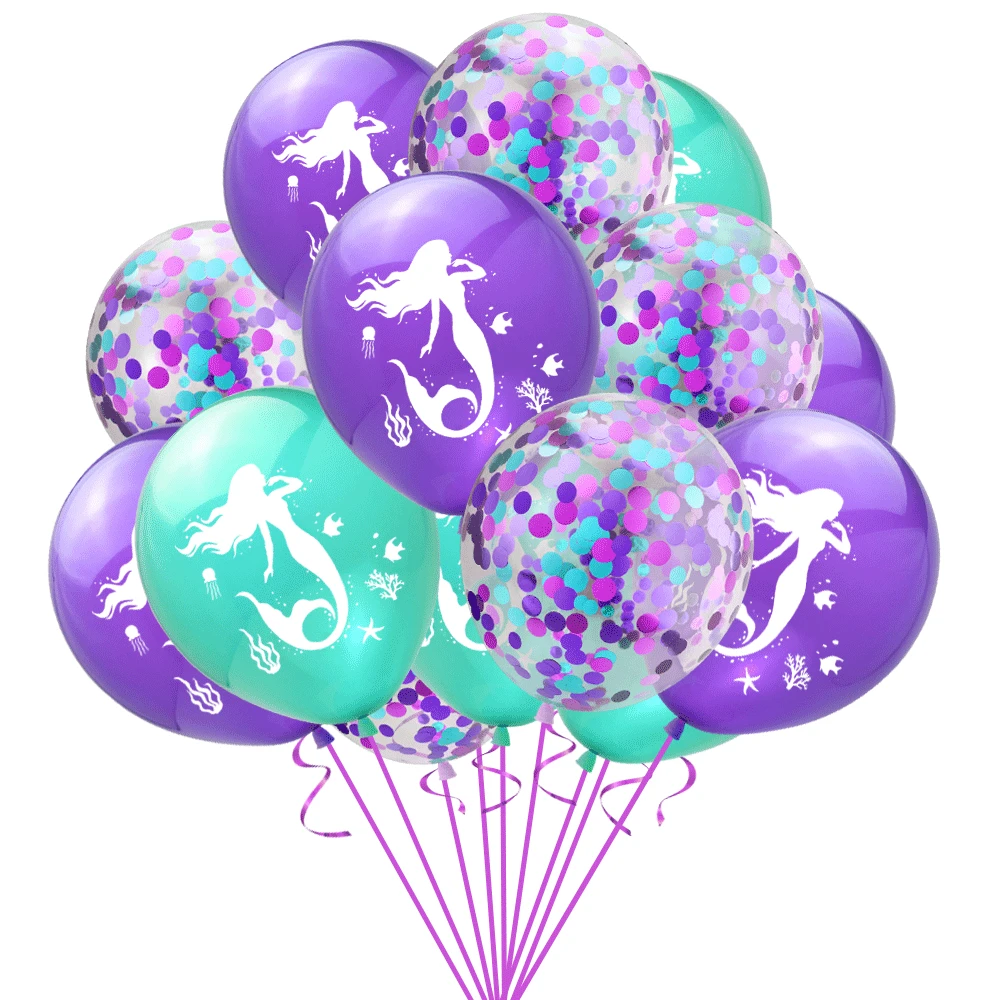 2m Ocean Theme Bubble Garlands Mermaid Birthday Banner Under The Sea Happy Birthday Party Decor Kids Girls Babyshower Supplies