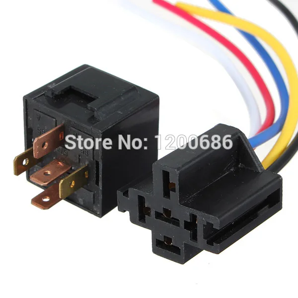 

UPS TO Canada DC 12V 40A AMP Relay Socket SPDT 5 Pin 5 Wire For Auto Car Truck Accessories