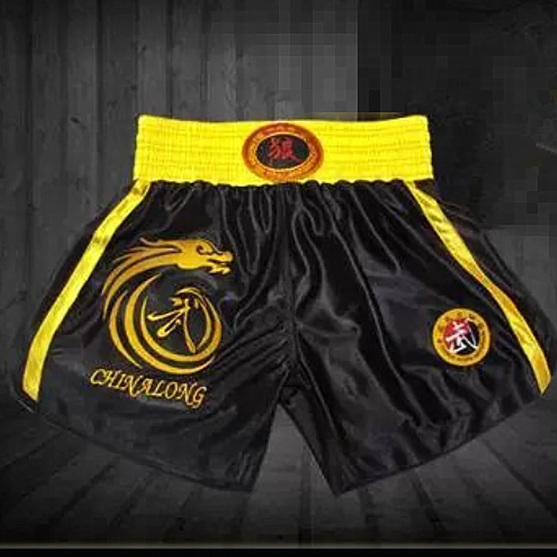 Muay Thai Shorts Kids Adults Thailand Embroidery Kickboxing Fight Kick Boxing Pants Martial Arts Grappling Sparring Uniform