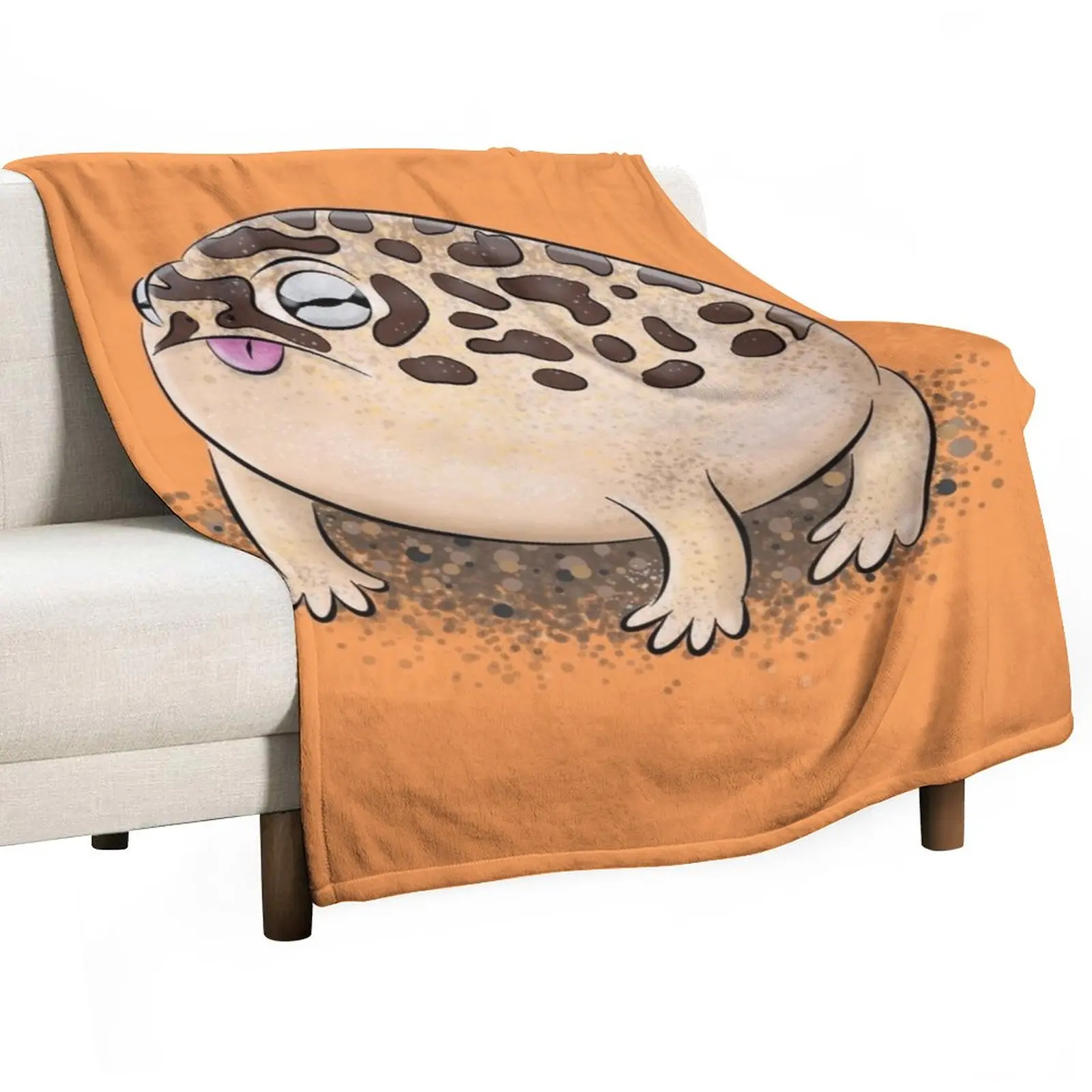 

Cute brown desert rain frog cartoon illustration Throw Blanket Winter bed blankets Extra Large Throw Blanket Beach Blanket