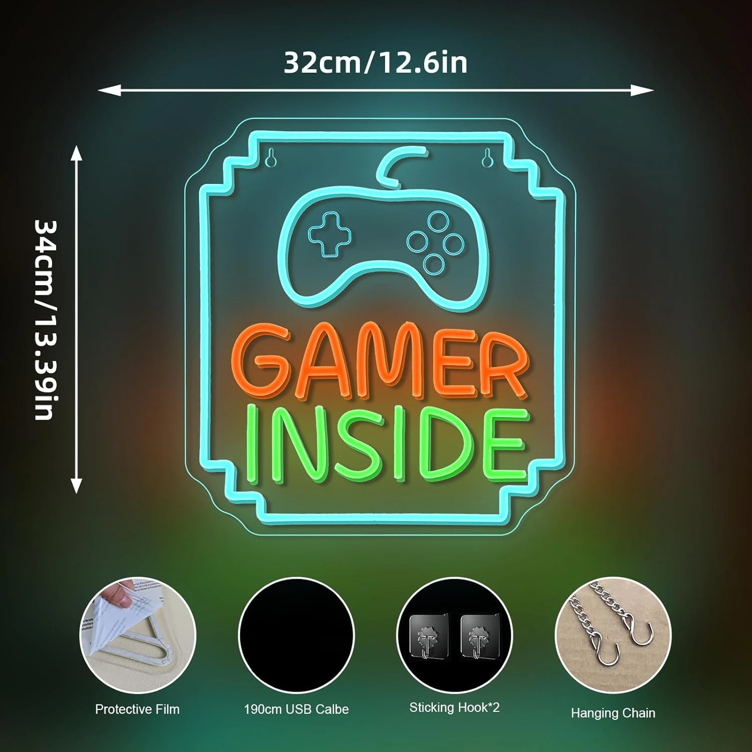 Game Controller Neon Sign USB Dimmable LED Light for Bar Gaming Room Bedroom Decoration neon personnalisé Gift Night Light