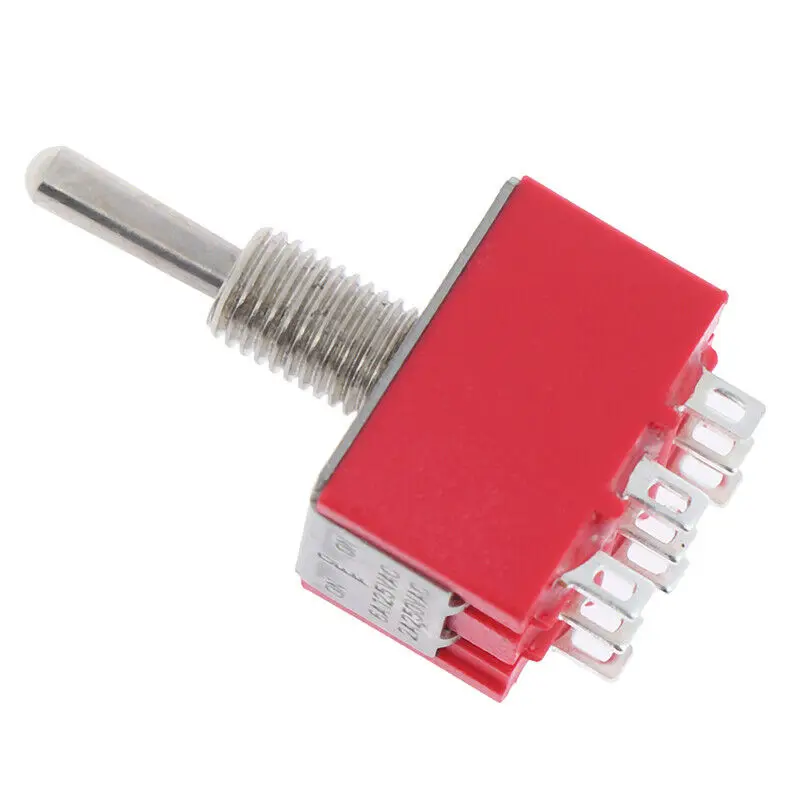 جديد 5 قطعة تبديل صغير SPDT التبديل 9 دبوس 3PDT ON-ON 2 موقف 250 فولت 2A 125 فولت 5A الأحمر تعزيز السعر MTS-302 الأحمر