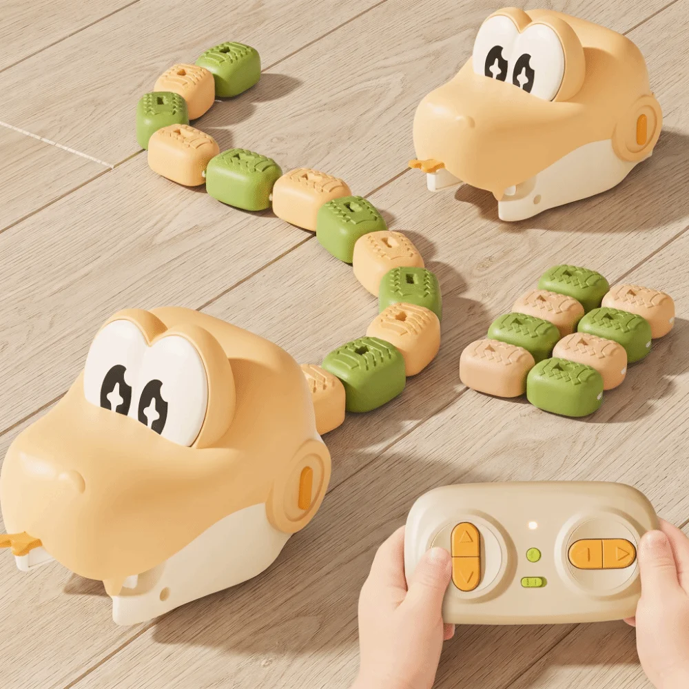 Racing Model Magnetic RC Snake Car Rechargeable Interactive Greedy Snake Car Bead Eating Desktop Remote Control Car Gift