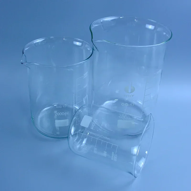 3000ml Low Form Beaker Chemistry Laboratory Borosilicate Glass Transparent Beaker Thickened with spout 1PC