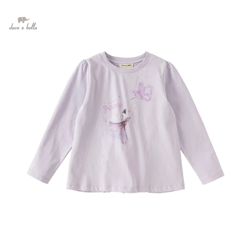 Dave Bella 2024 New Spring Girl's Baby T-Shirt Children Top Cotton Fashion Casual Sweet Lovely Sport Undershirt DK1247981