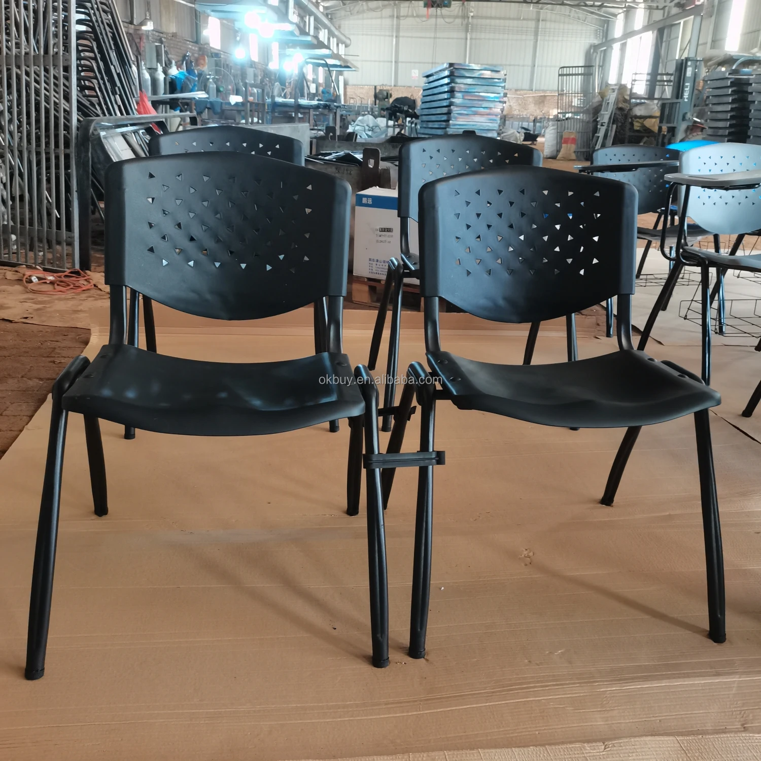 

Wholesale Modern Cheap Training Study Plastic Metal Stacking Meeting Room Conference Hall Home Office Chair with Writing Board