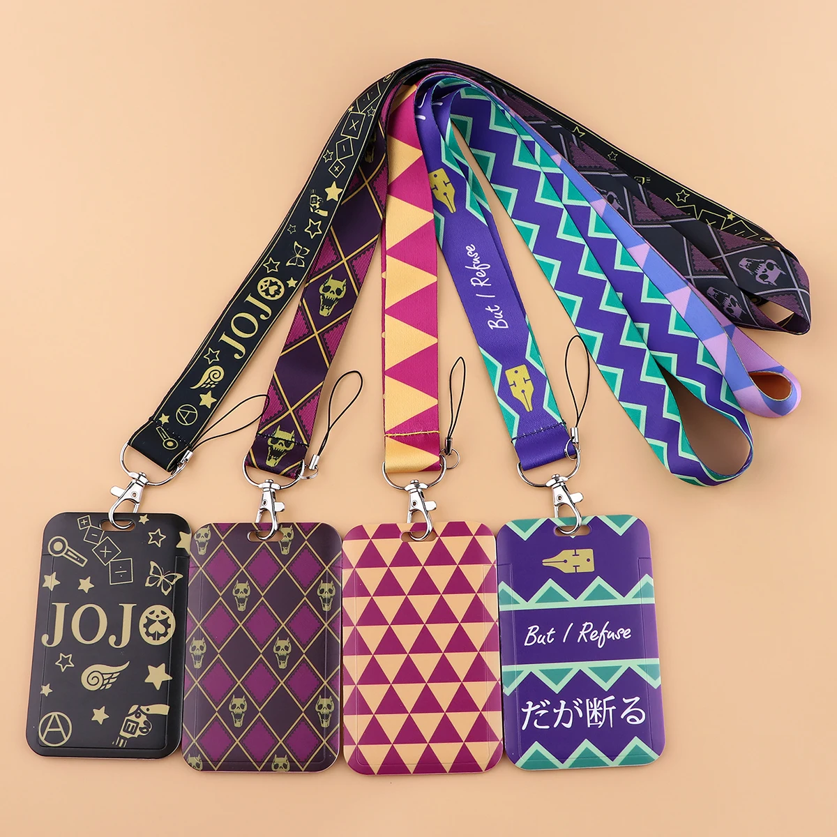 

JoJo's Bizarre Adventure Anime Lanyard Badges Holder ID Lanyard Name Keychain Cellphones Office ID Hanging Rope Necklace Strap