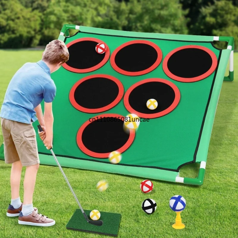 Golf Practice Mat with Target Stand Indoor Outdoor Parent-child Sports Game