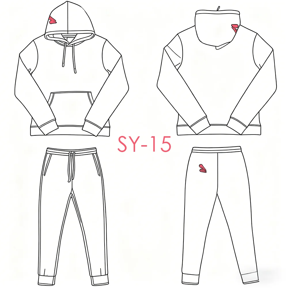 

SY-15 Хлопковый спортивный костюм для мужчин, уличная одежда, удобная толстовка для бега и брюки, весенне-осенний красный черный комплект с принтом
