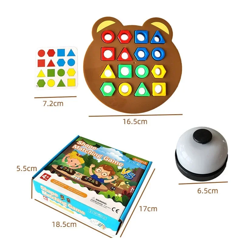 Children Geometric Shape Color Matching 3D Puzzle Kids Early Learning Educational Toy Sets DIY Interactive Focus Training Game images - 6