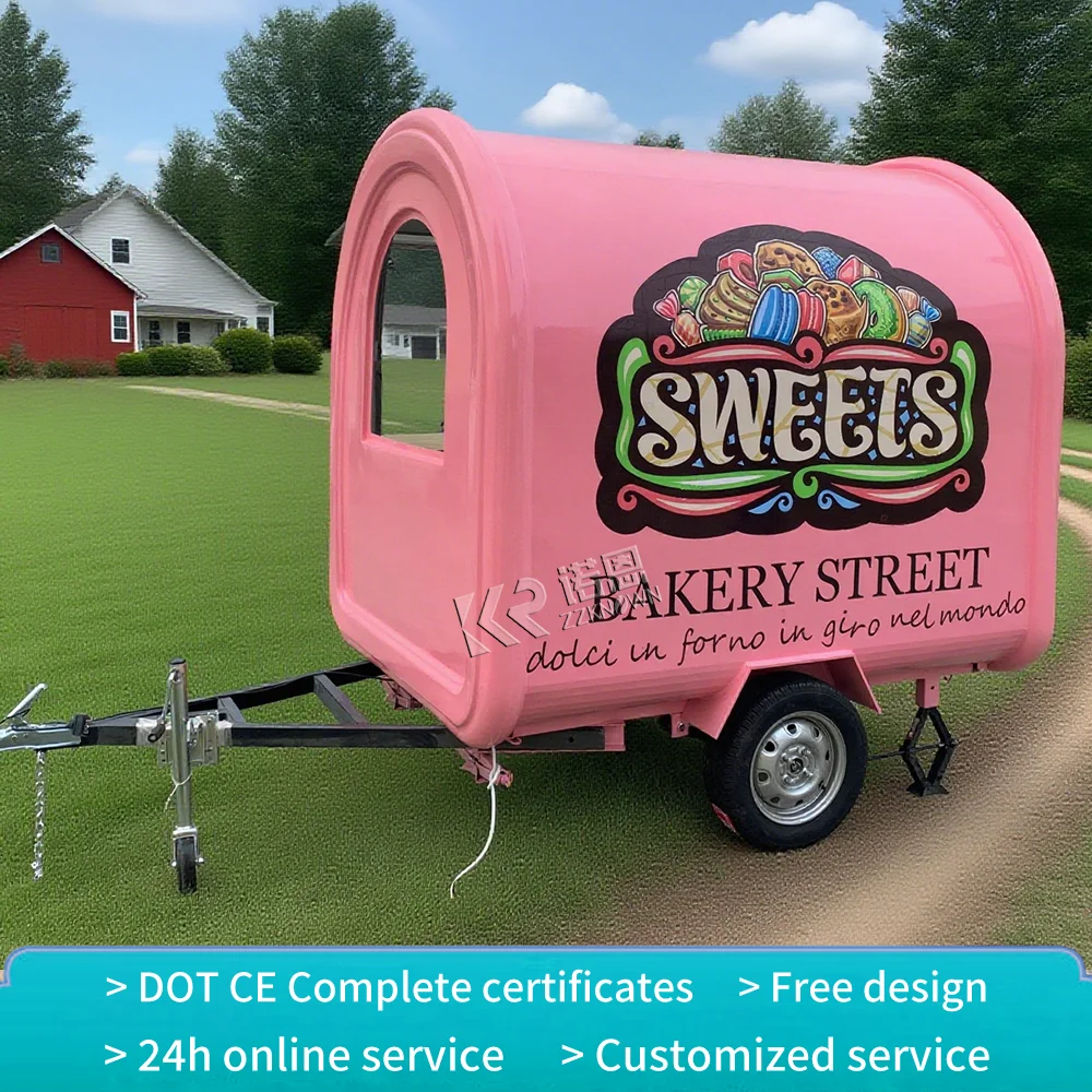 Customizable Outdoor Street Food Trailer Mobile Catering Trailer Coffee Ice Cream Cart Concession Food Truck Trailer With Full K - Image 3