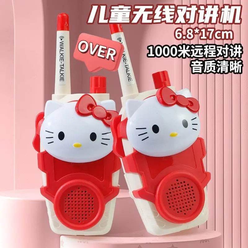 Kawaii Hello Kitty Child Walkie Talkie Outdoor Parent-Child Game Long Distance 1000 Meters My Melody Sanrio Child Festival Gift