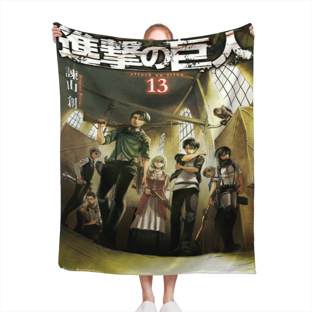 Wings of Liberty Attack on Titan Retro Medium Blanket Soft comforter sets throw for Couch Warm Flannel Blankets Bedroom Décor