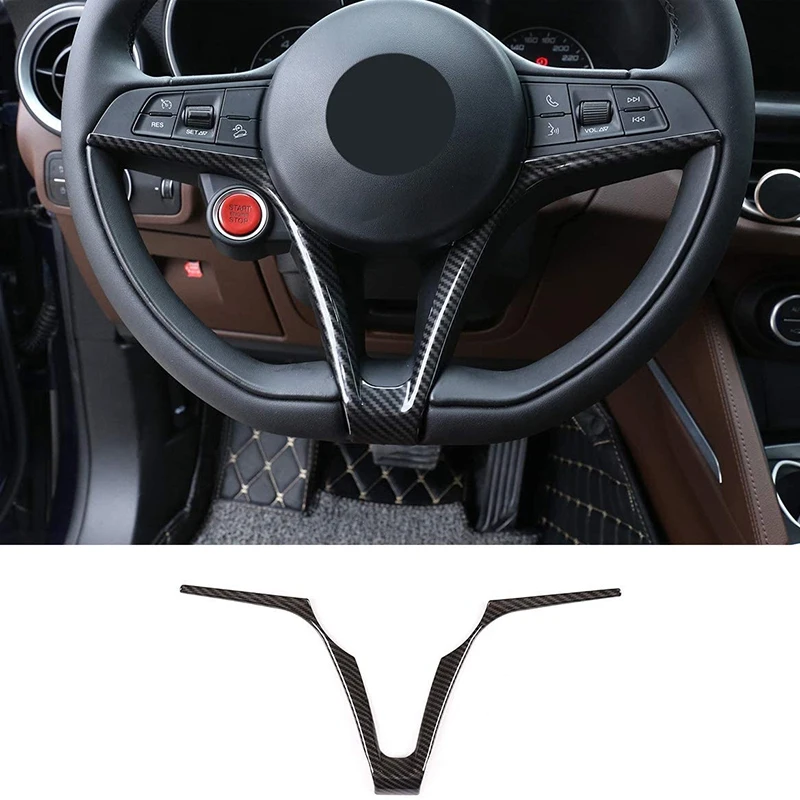 Look Steering Wheel V-Shaped Frame Trim For Alfa Romeo Giulia Stelvio 2017-2019 Car