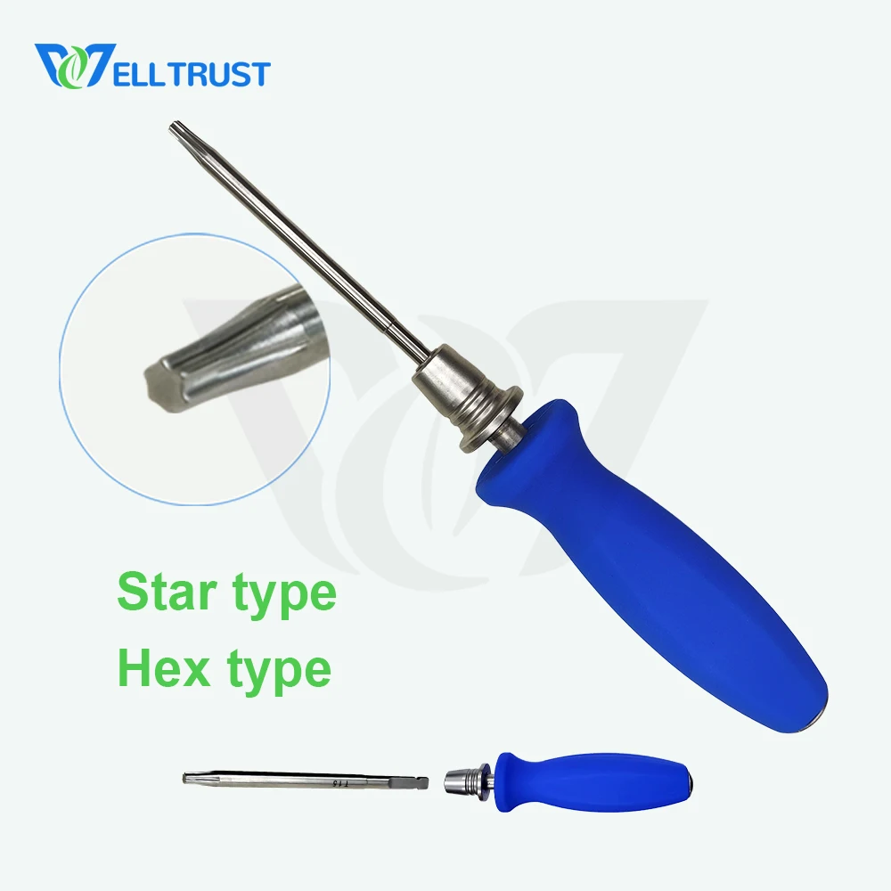 

Veterinary AO Screwdriver Star Hex Head And Handle Of TPLO Plate Stainless Steel Orthopedic Instrument For Pet