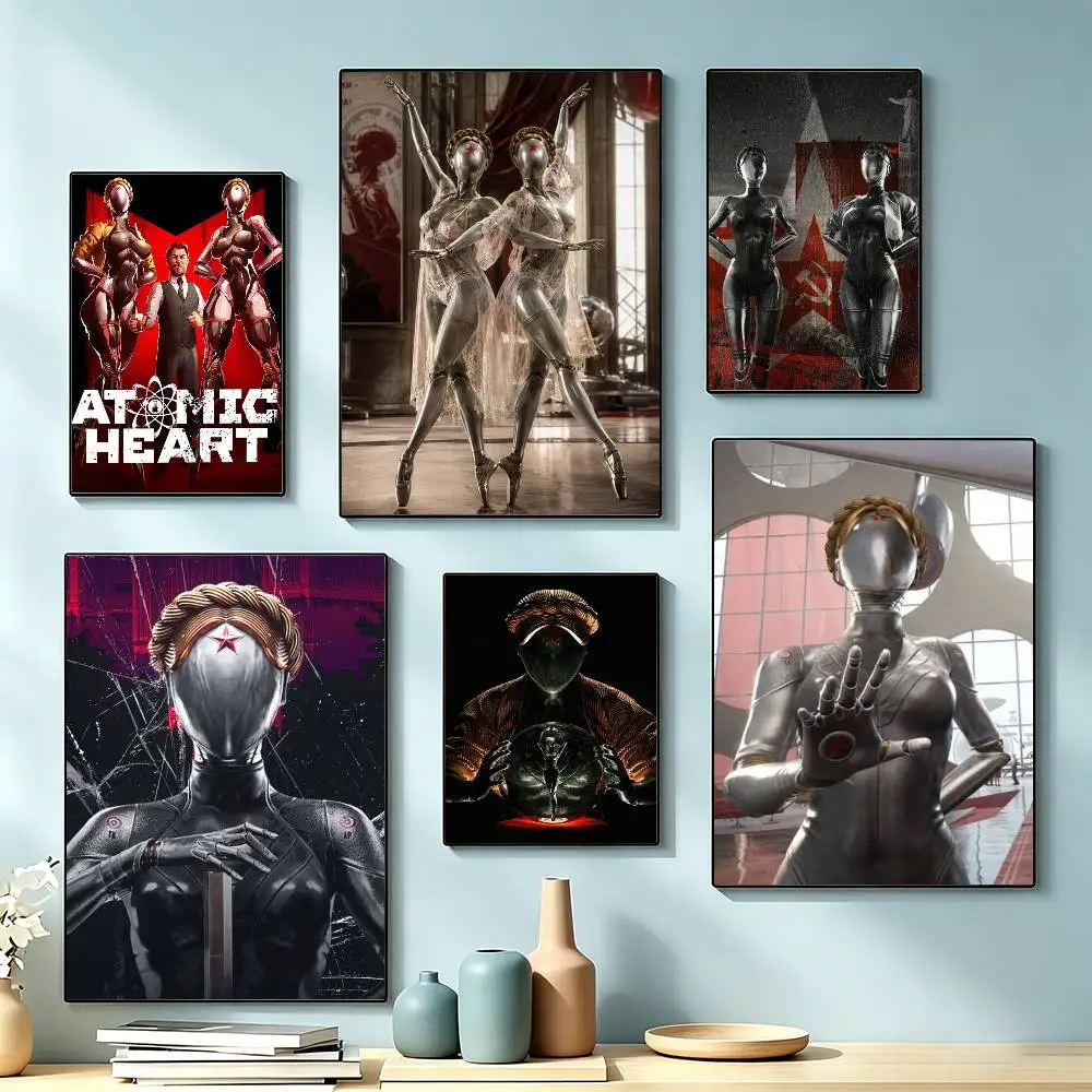 A-Atomic H-Heart Game Poster High Quality Dorm Living Room Aesthetic Wall Decoration Painting Stickers Gift