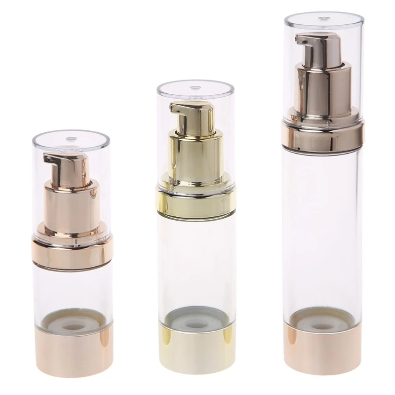 Empty Cosmetic Airless Bottle Plastic Pump Travel Bottles 15/30/50ML Drop Shipping