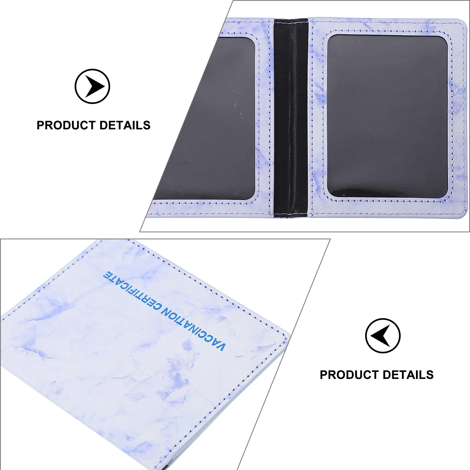 

Card Holder Waterproof Pu Dual Slot Immunization Certificate Protector Travel Document Name Tag Organizer Card