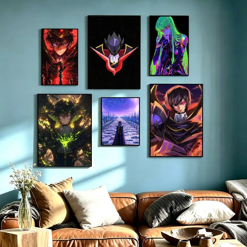 Popular Anime C-Code Geass Poster Waterproof Wall Art Sticker For Bar Living Room Vintage Decor High Quality Print Gift