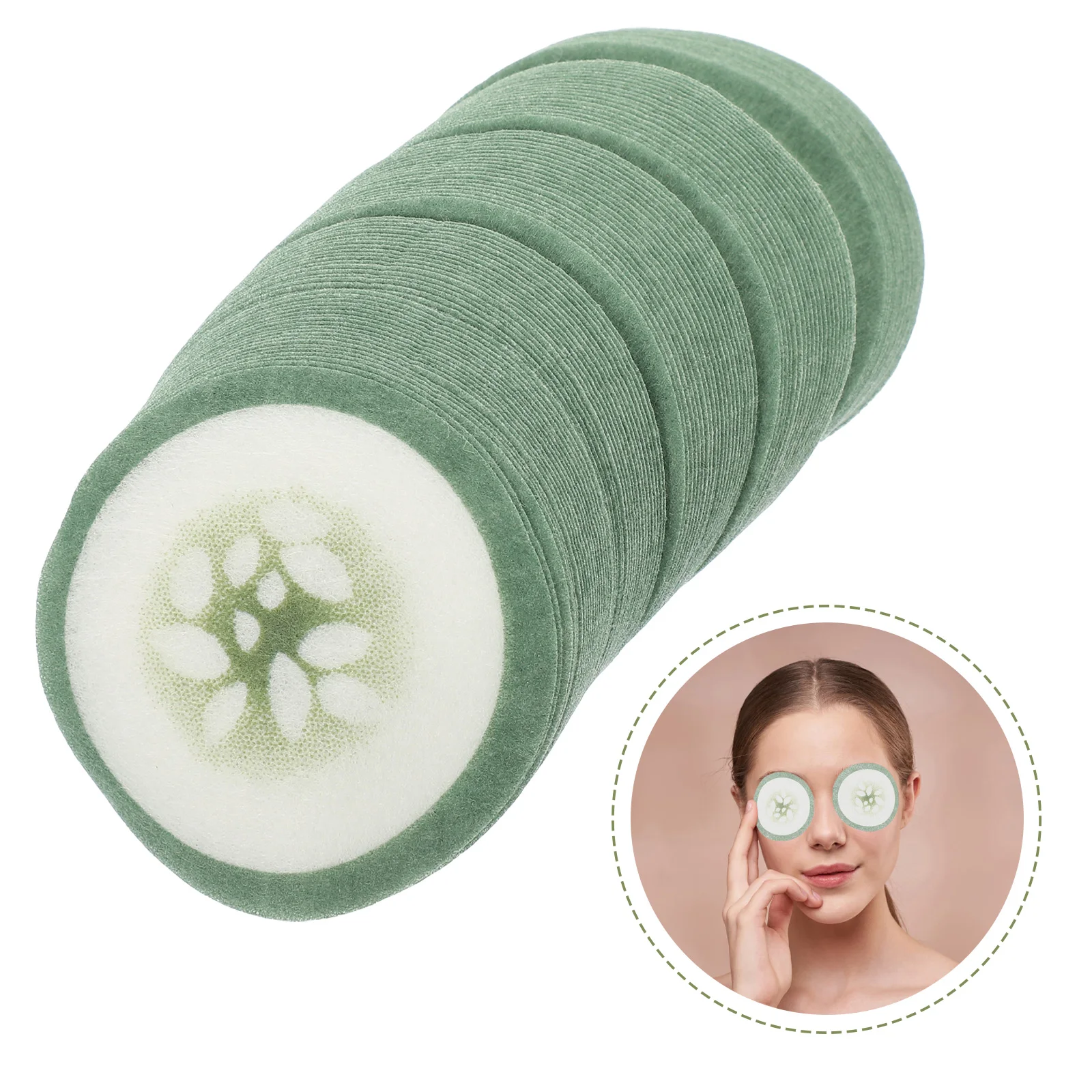 100pcs Disposable Eye Pads สีเขียวแตงกวาพิมพ์ Eye Patches Moisturizing ฟิล์มกระดาษ DIY Skin Care แผ่น Beautifying ฝาครอบ