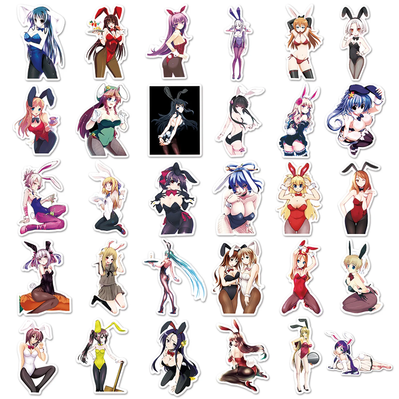 61/30/10PCS Popular Two-dimensional Peripheral Bunny Girl Sexy Graffiti Refrigerator Suitcase Mobile Phone Waterproof Sticker