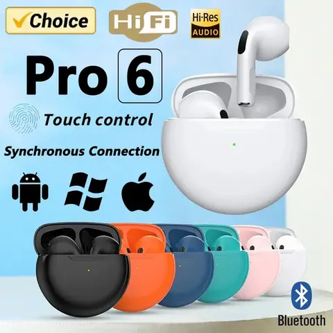 Air Pro6 블루투스 헤드폰 Tws 이어폰 블루투스 무선 블루투스 헤드셋 포드 EarPods 무선 헤드폰 Pro 6 이어 버드