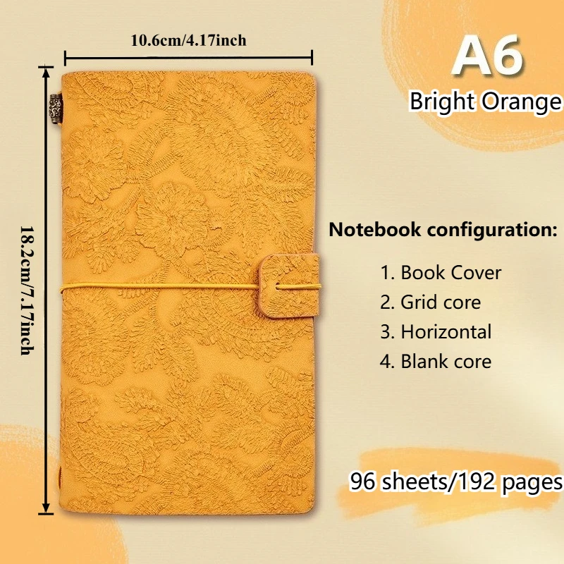 Travel Notebook, Vintage European Lace Carving, A6 Ledger, Diary, Planner, Journal Notebook,  A6 Binder - view 6