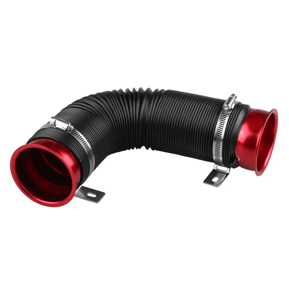 

Car Refit Adjustable Red Retractable Cold Air Intake Tube Telescopic Curved Ventilation Hosepipe Car Cold Air Intake