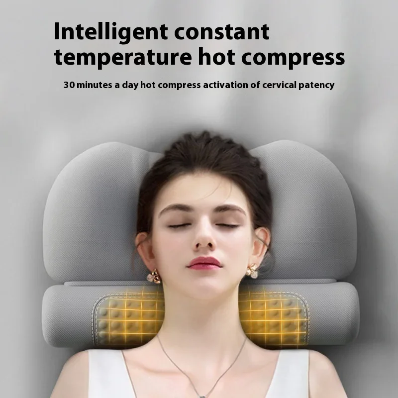 Upgraded Version Popular Wormwood Hot Compress Cervical Pillow for Heating & Cylinder Protecting Cervical Spine and Aiding Sleep