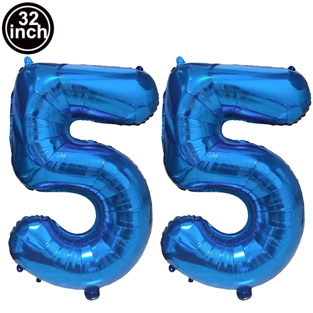 Blauer Ballon mit großen Zahlen, 32 Zoll, 0, 1, 2, 3, 4, 5, 6, 7, 8, 9, Geburtstag, Bachelorette-Luftballons, Figur, Golob-Party-Ballon-Dekoration