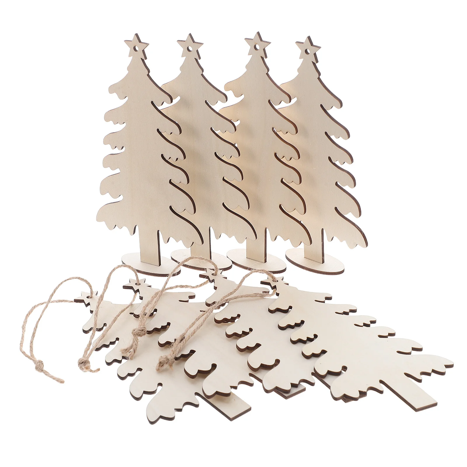 

20Pcs Wooden Christmas Decorations Unfinished Wood Tree Cutouts 7.07 X 3.54 Inch DIY Craft Ornaments for Holiday Projects