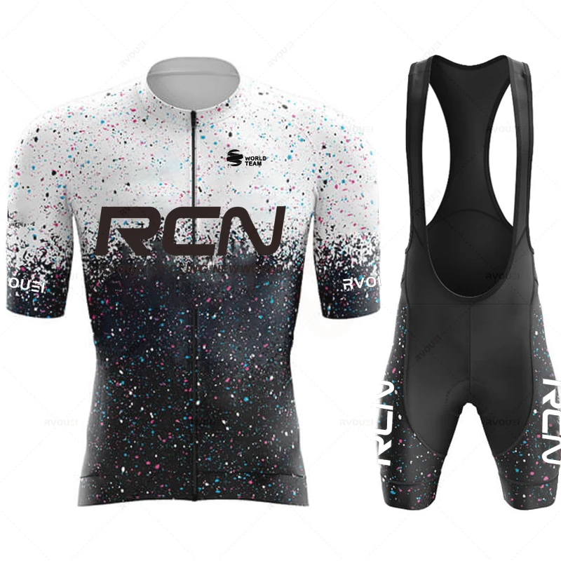 Rvouei Team Sportwear Radtrikot-Set Sommer-Radbekleidung MTB Fahrradbekleidung Uniform Maillot Ropa Ciclismo Herren Fahrradanzug