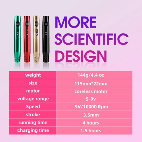 Imagen 2 del producto Máquina de tatuaje inalámbrica Kiss of Dragon, pluma profesional para cejas, labios, párpados, maquillaje permanente, máquina de tatuaje para artistas