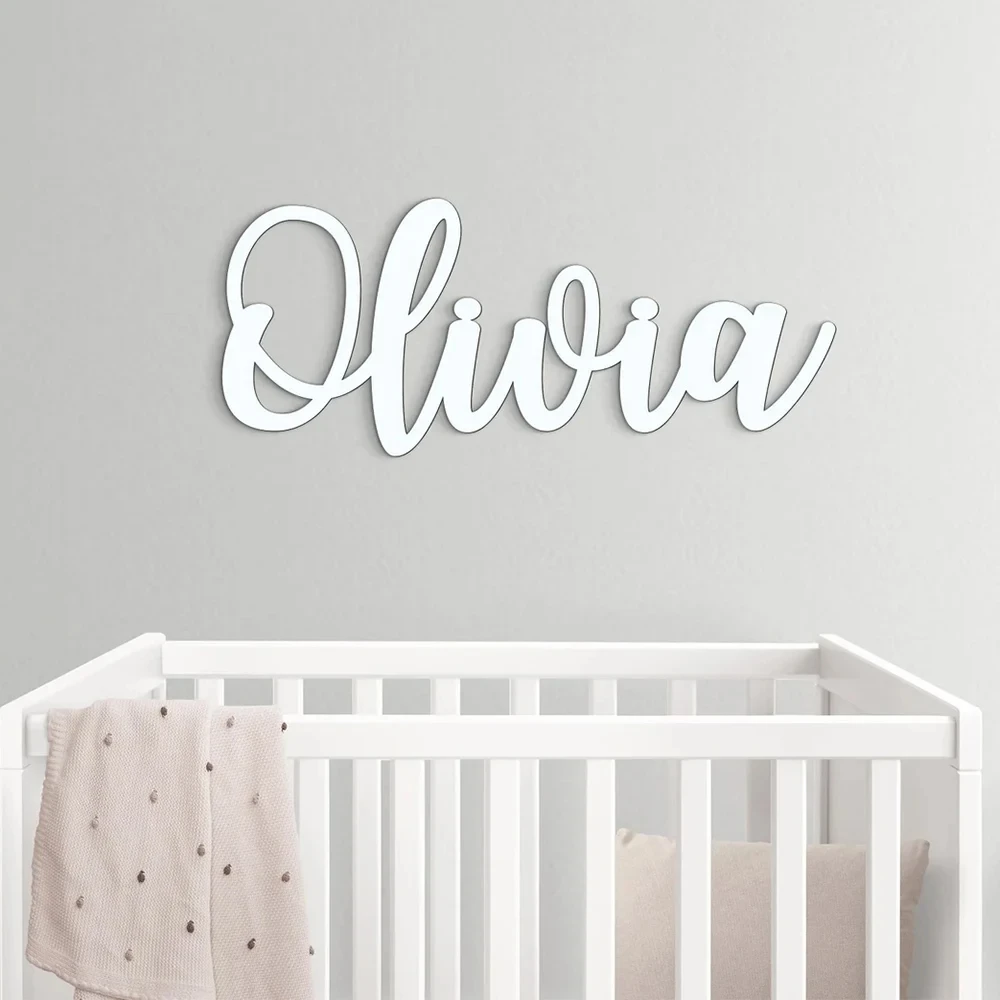 Personalized Baby Bedroom Wall Decor Sign Custom Wooden Name Sign Nursery Decor Name Wood Letters For Birthday Party Gifts