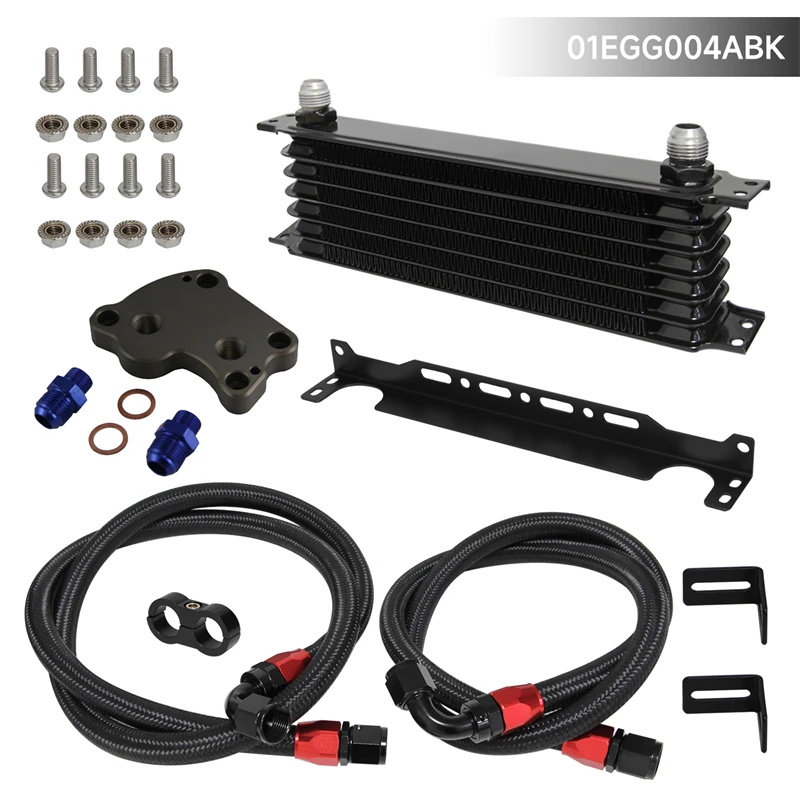 7 Row AN10 Oil cooler+Filter Adapter Hose Kit Fit For BMW Mini Cooper S R50 R52 R53 1.6L Engine 02-06 Blue/black