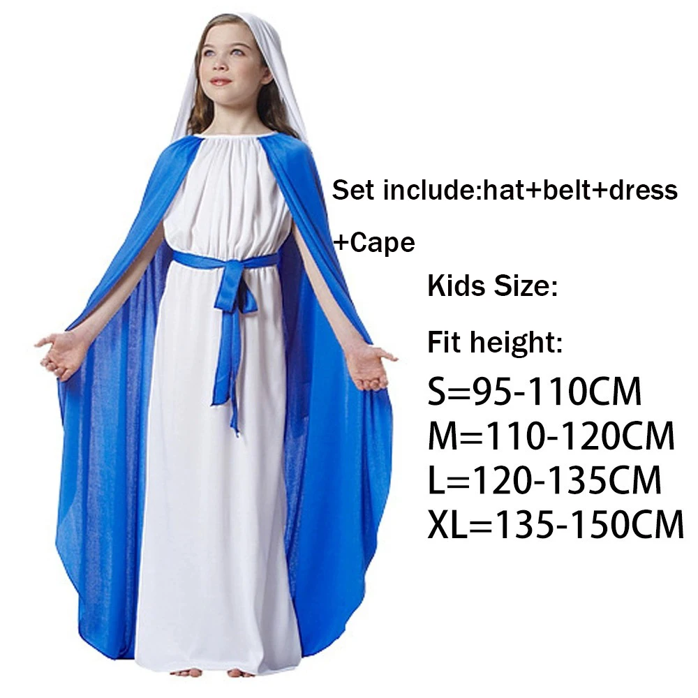 الكبار الأطفال الكاهن الروماني الراهب المسيح يسوع مريم العذراء تأثيري حلي للرجال النساء يسوع رداء عباءة مجموعة بوريم ملابس الحفلات #2