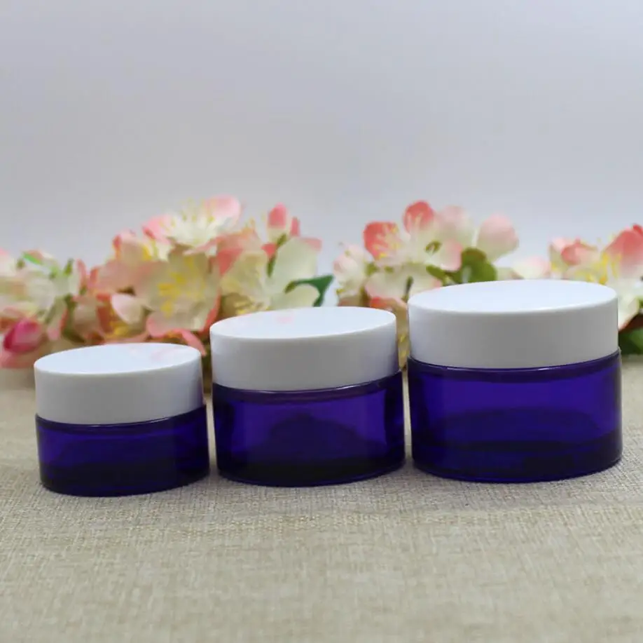 

5G10g15g20g30g50g purple glass jar pot tin essential gel serum moisture eye cream sample test skin care cosmetic packing