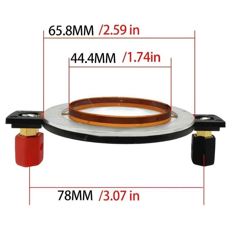 44MM speaker high fidelity core diaphragm parts, white short bracket treble voice coil, high frequency speaker